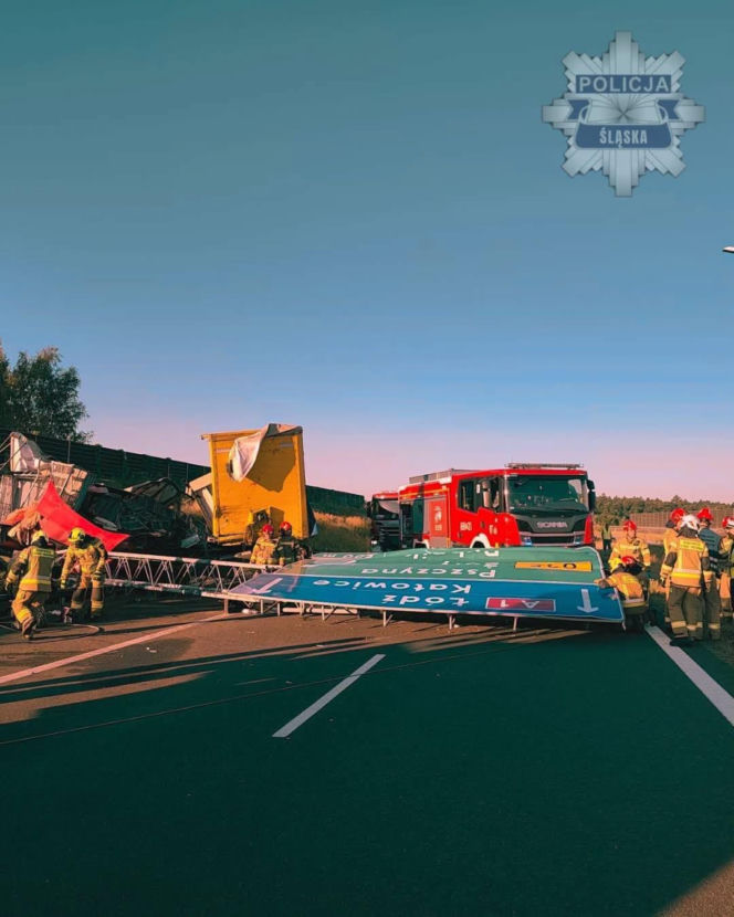 Wypadek na A1 w Śląskiem