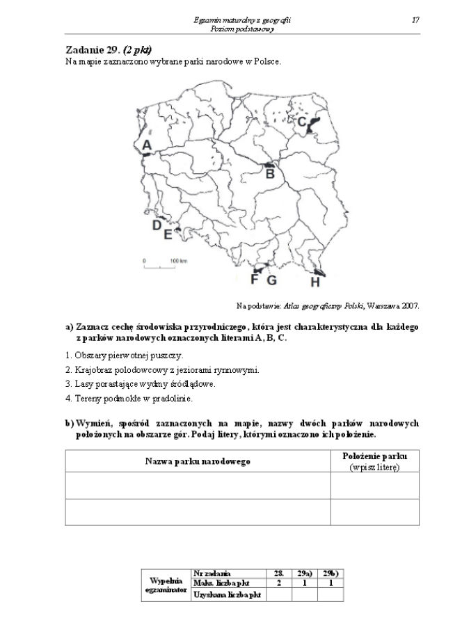 Arkusz geografia podstwowy matura 2014