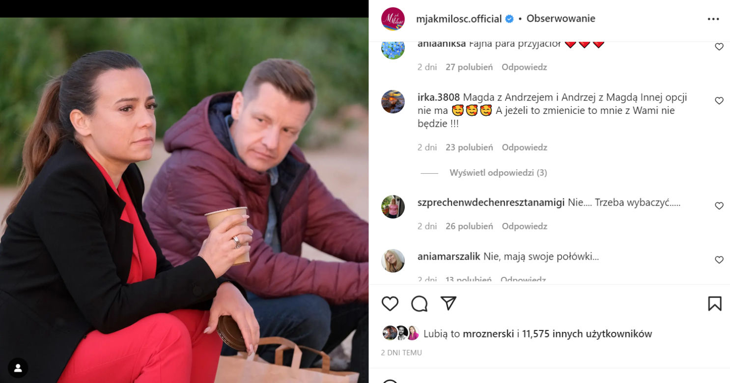M jak miłość. Magda (Anna Mucha), Paweł (Rafał Mroczek)