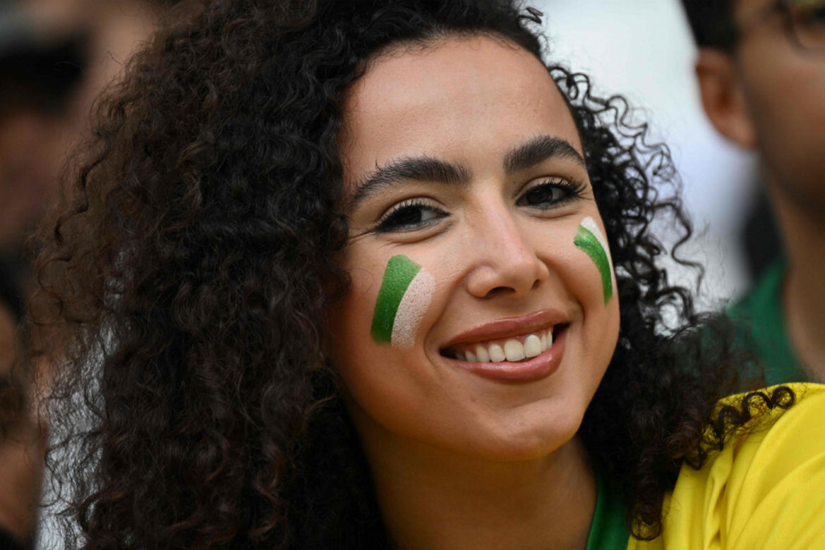 Piękne fanki na meczu Polska - Arabia Saudyjska