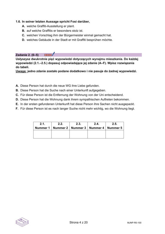 Matura 2025 niemiecki rozszerzony - arkusz CKE 13.05.2025 - Formuła 2023