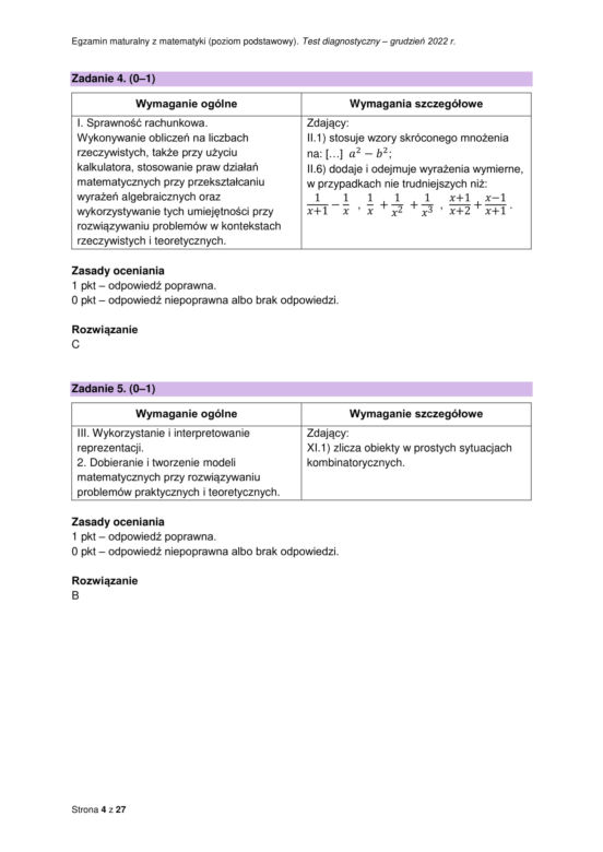 Matura próbna 2023 matematyka: odpowiedzi CKE