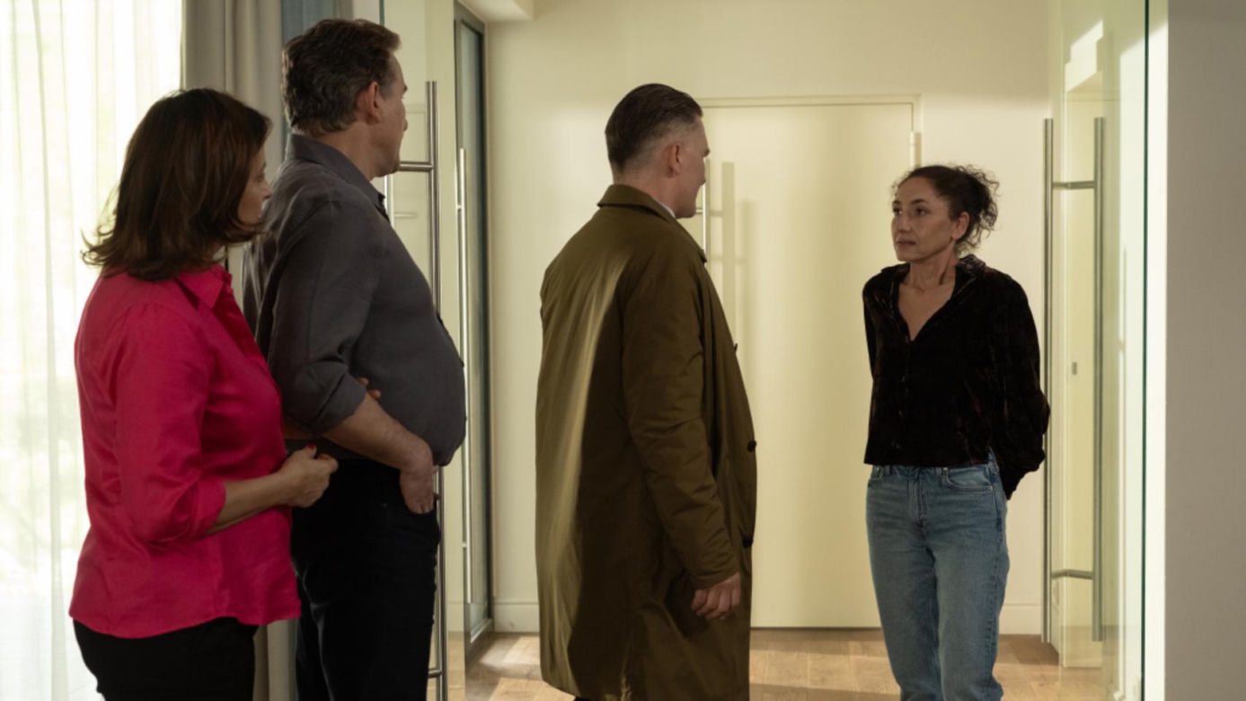 Na Wspólnej odc. 4030: Lew Nalepa (Przemysław Sadowski), Ada (Monika Obara), Weronika (Renata Dancewicz), Tomasz Adamski (Tomasz Piatkowski)