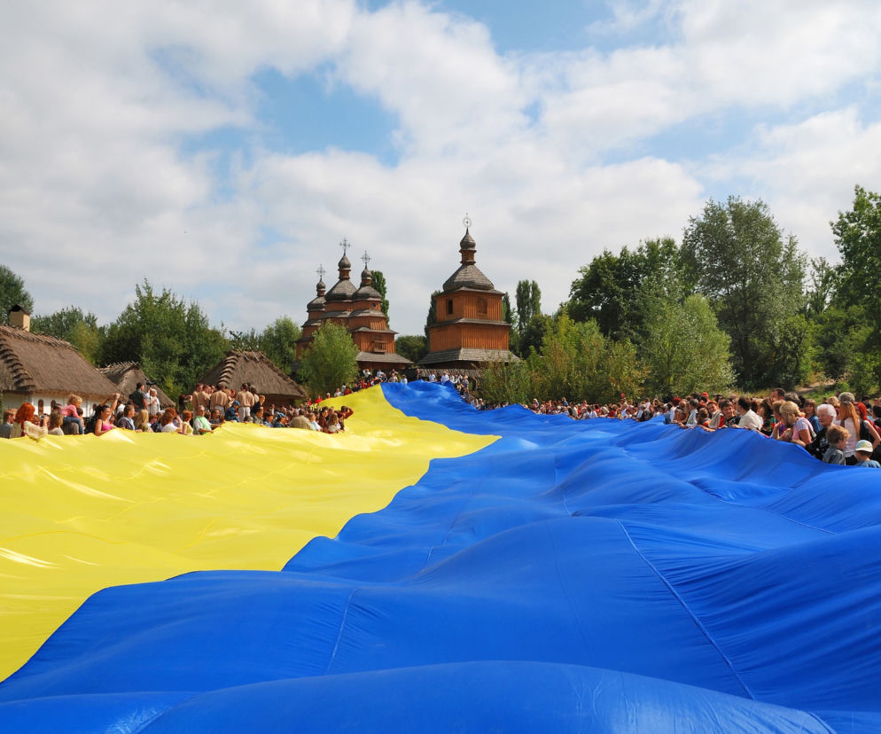 Wojna na Ukrainie. Lublin solidarny z Ukrainą 22.02. Manifestacja na Placu Litewskim