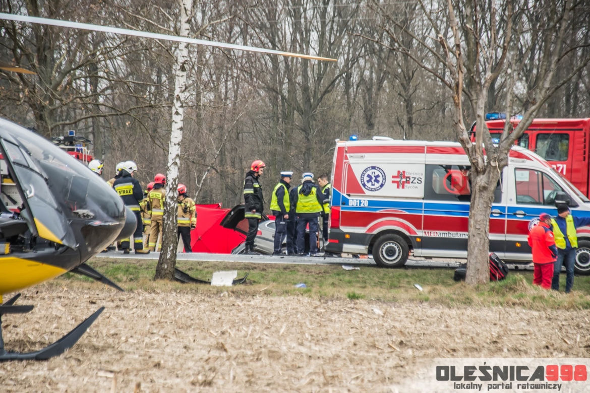 Straszny wypadek pod Wrocławiem. Młody kierowca nie żyje, 20-latka w stanie krytycznym