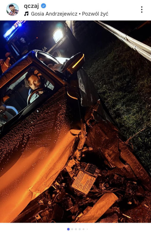 Qczaj miał groźny wypadek! "Żyję. Ponoć cudem"