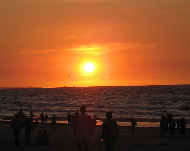 Morze plaża widok słońce