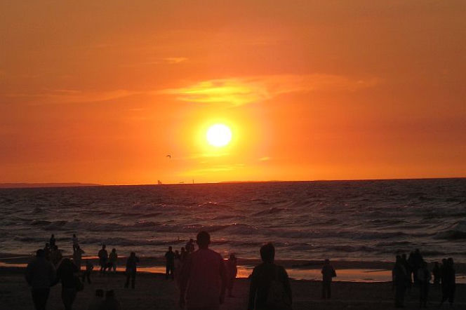 Morze plaża widok słońce