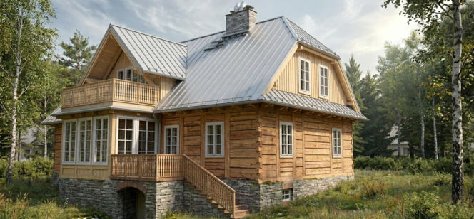 Wizualizacja - odbudowa budynku plebanii pod Krakowem