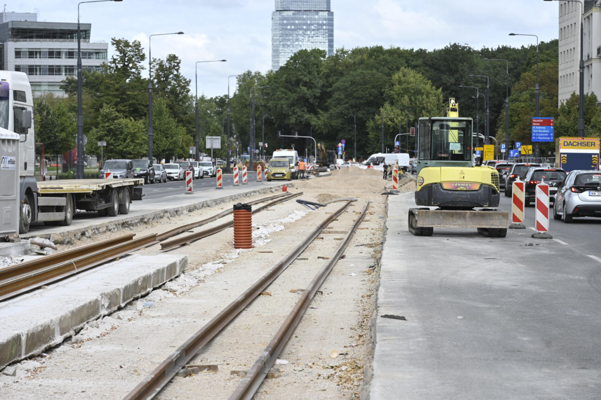 Remont torowiska na ul. Marszałkowskiej (sierpień 2025)