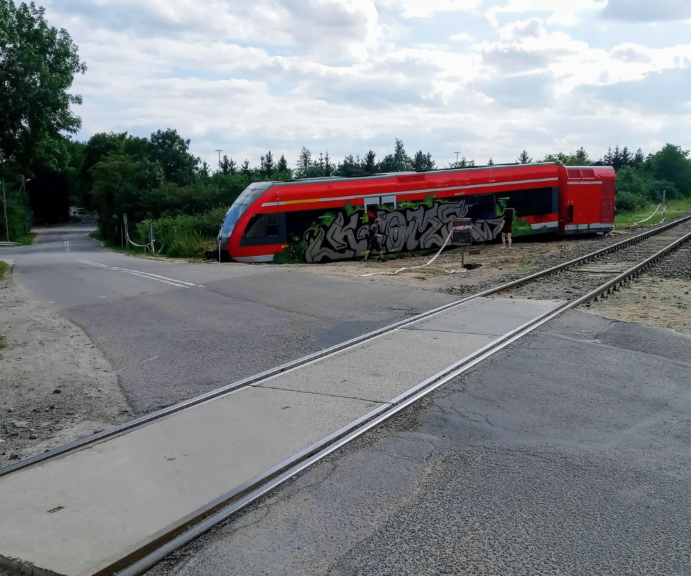 Wrak niemieckiego pociągu pod Kołbaskowem