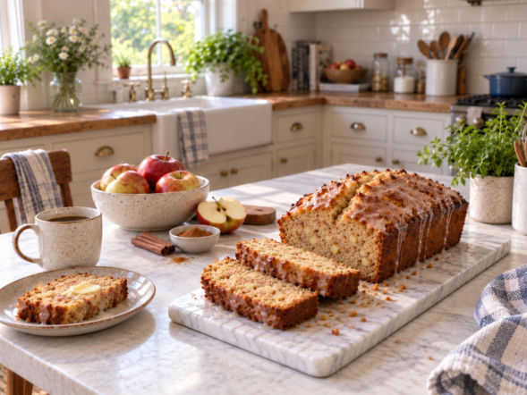 Jabłkowy loaf z rumem zamiast szarlotki. Wilgotny, zwarty i pachnący cynamonem