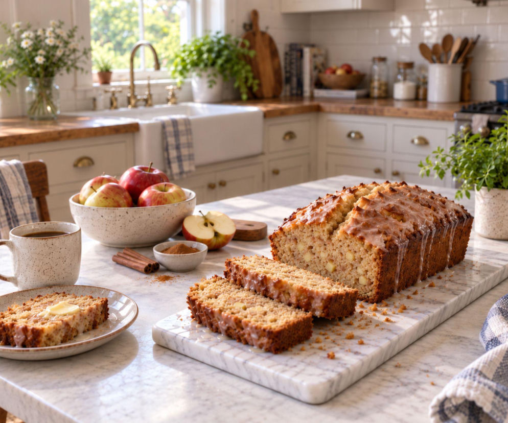 Jabłkowy loaf z rumem zamiast szarlotki. Wilgotny, zwarty i pachnący cynamonem