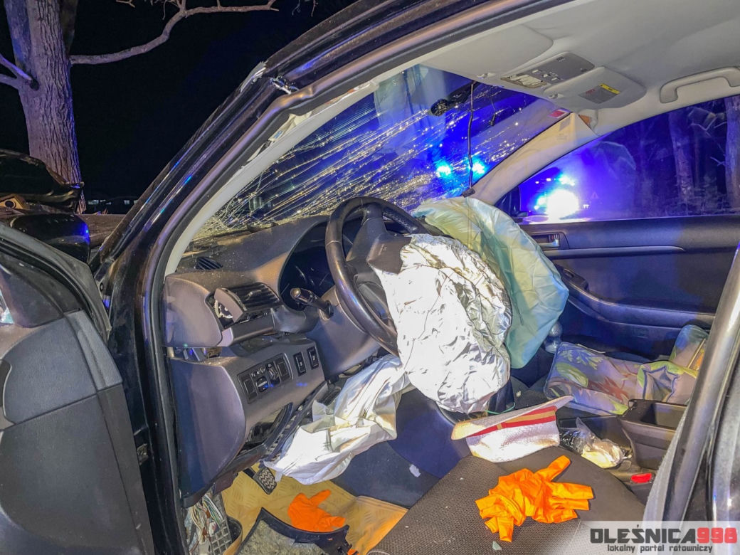 Czołowe zderzenie pod Oleśnicą
