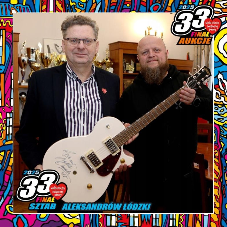 Gitara elektryczna z autografem Jurka Owsiaka