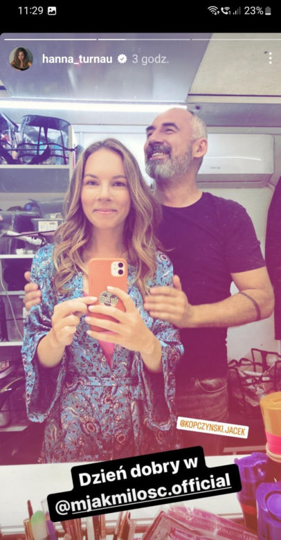 M jak miłość na planie. Sylwia (Hanna Turnau), Adam Werner (Jacek Kopczyński)