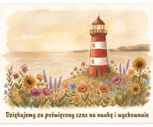 Kartka dla nauczyciela na koniec roku szkolnego
