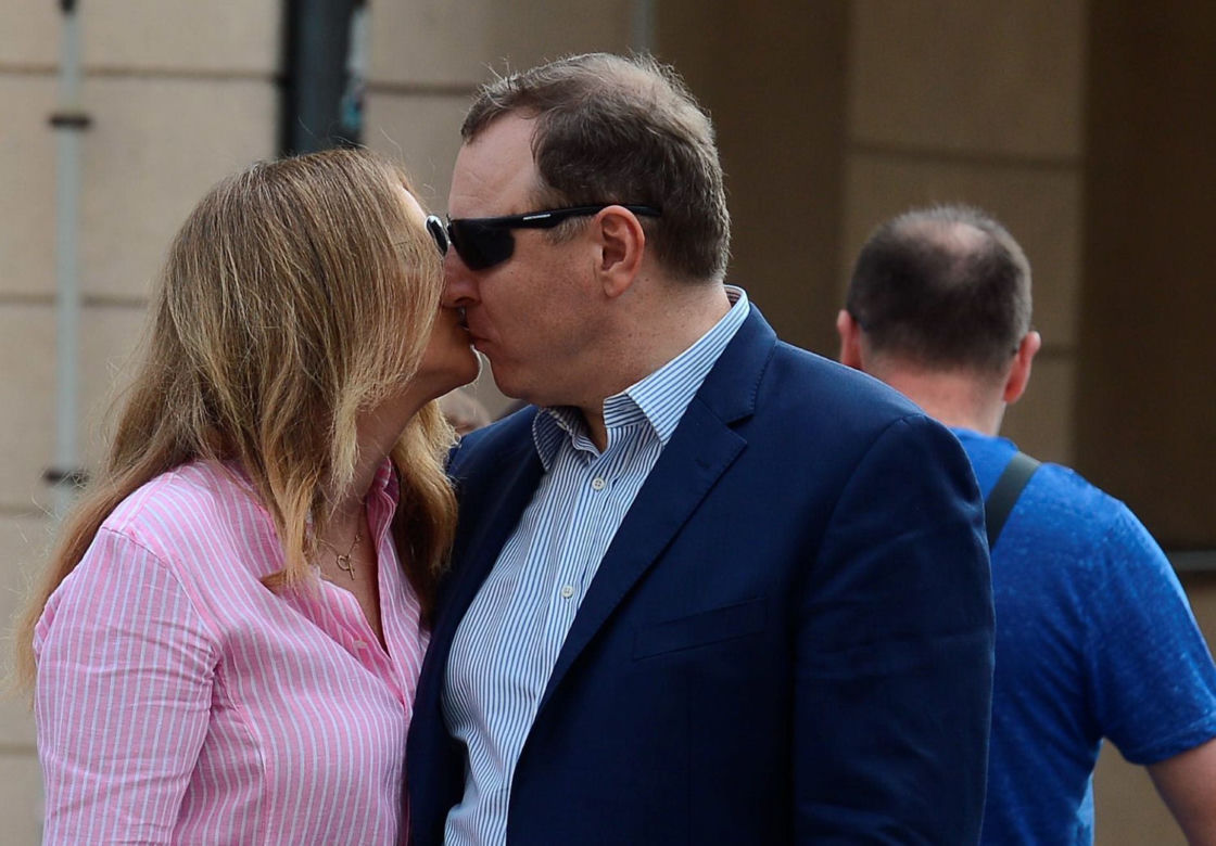 Jacek Kurski z żoną na spacerze w Opolu
