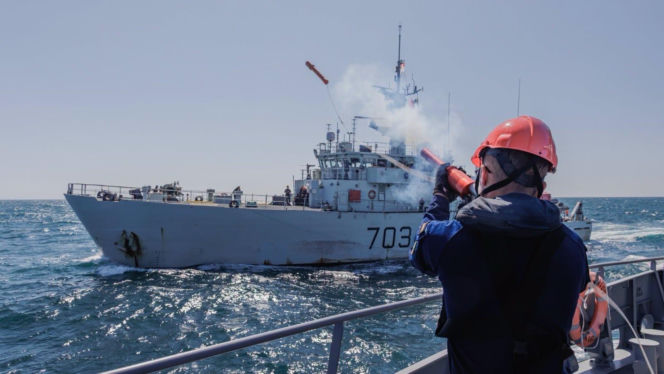 ORP "Mewa" w Londynie. Debiut niszczyciela min typu Kormoran II w stałym zespole NATO