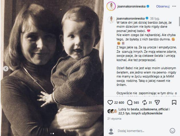 Joanna Koroniewska straciła mamę, gdy miała 22 lata. To była największa tragedia w jej życiu