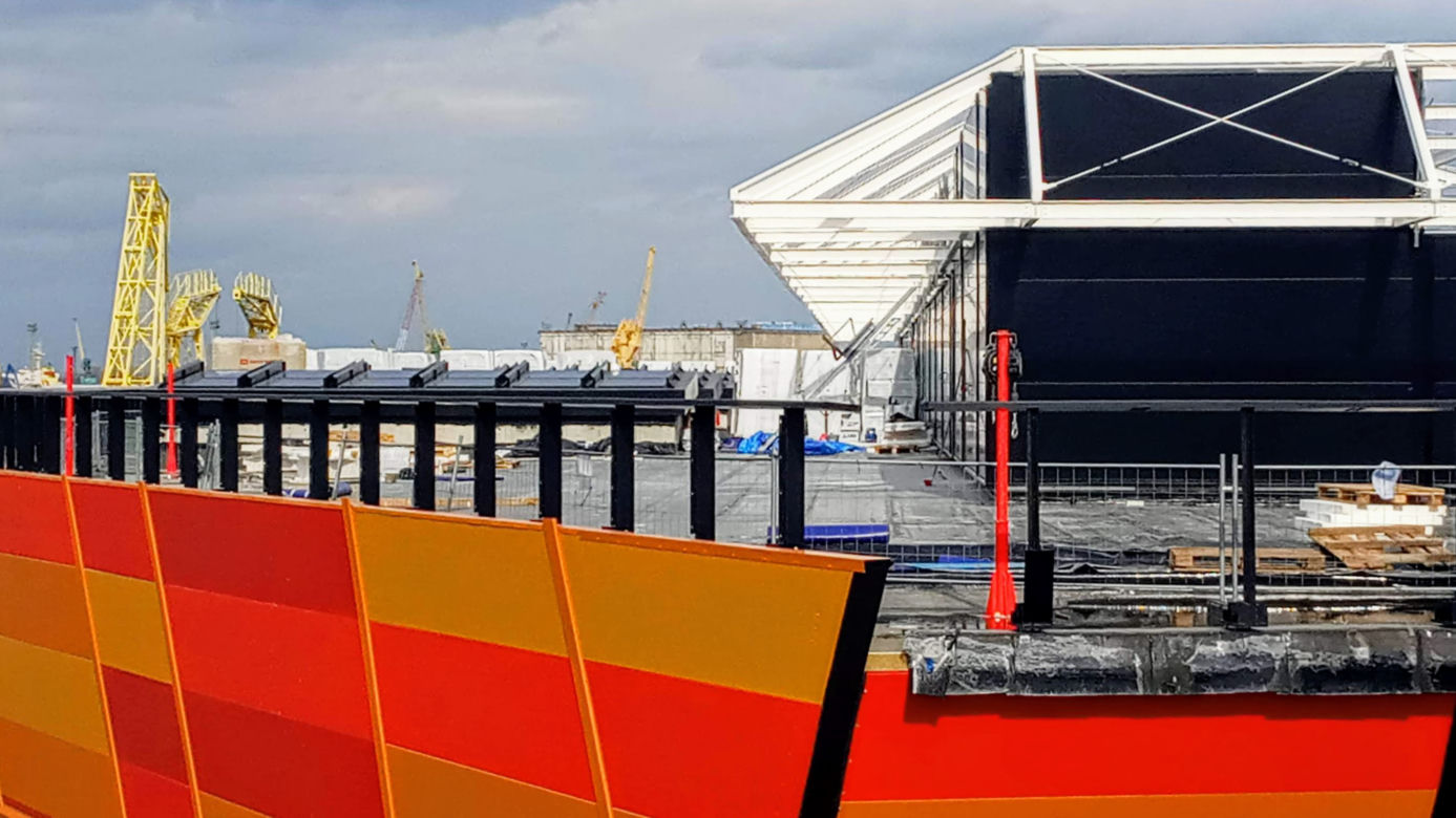 Budowa Morskiego Centrum Nauki w Szczecinie - kwiecień 2021