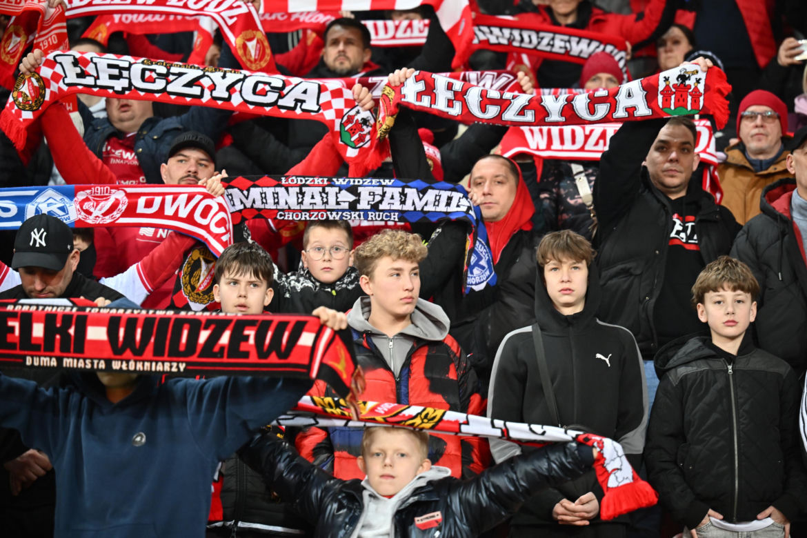 Widzew Łódź - Lech Poznań: Zdjęcia kibiców i zawodników z meczu 24. kolejki PKO BP Ekstraklasy