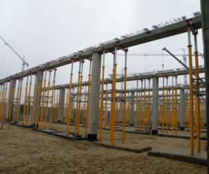 Budowa wrocławskiego stadionu (tu:podciągi) - listopad 2009