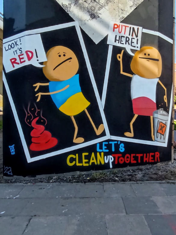 Polak i Ukrainiec wspólnie "sprzątają" świat. Nowy antywojenny mural w Szczecinie