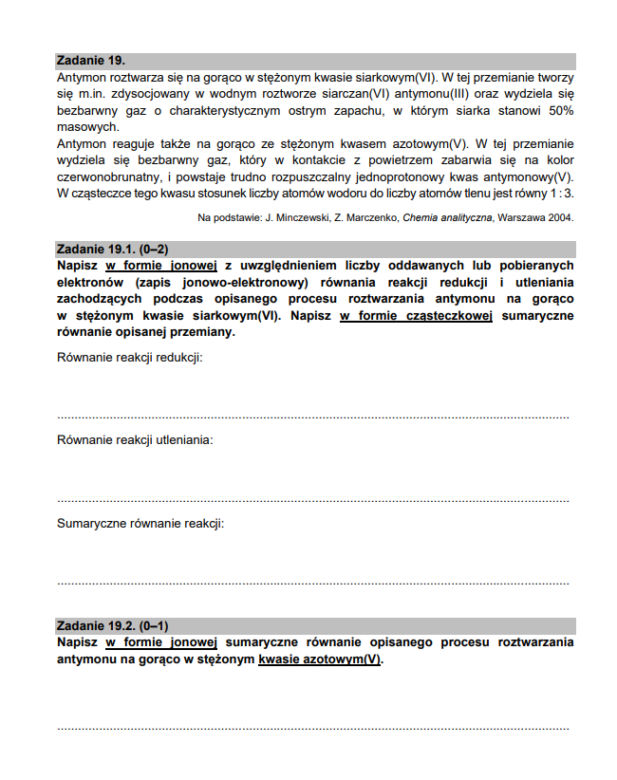 Matura z chemii 2021 - arkusz PDF