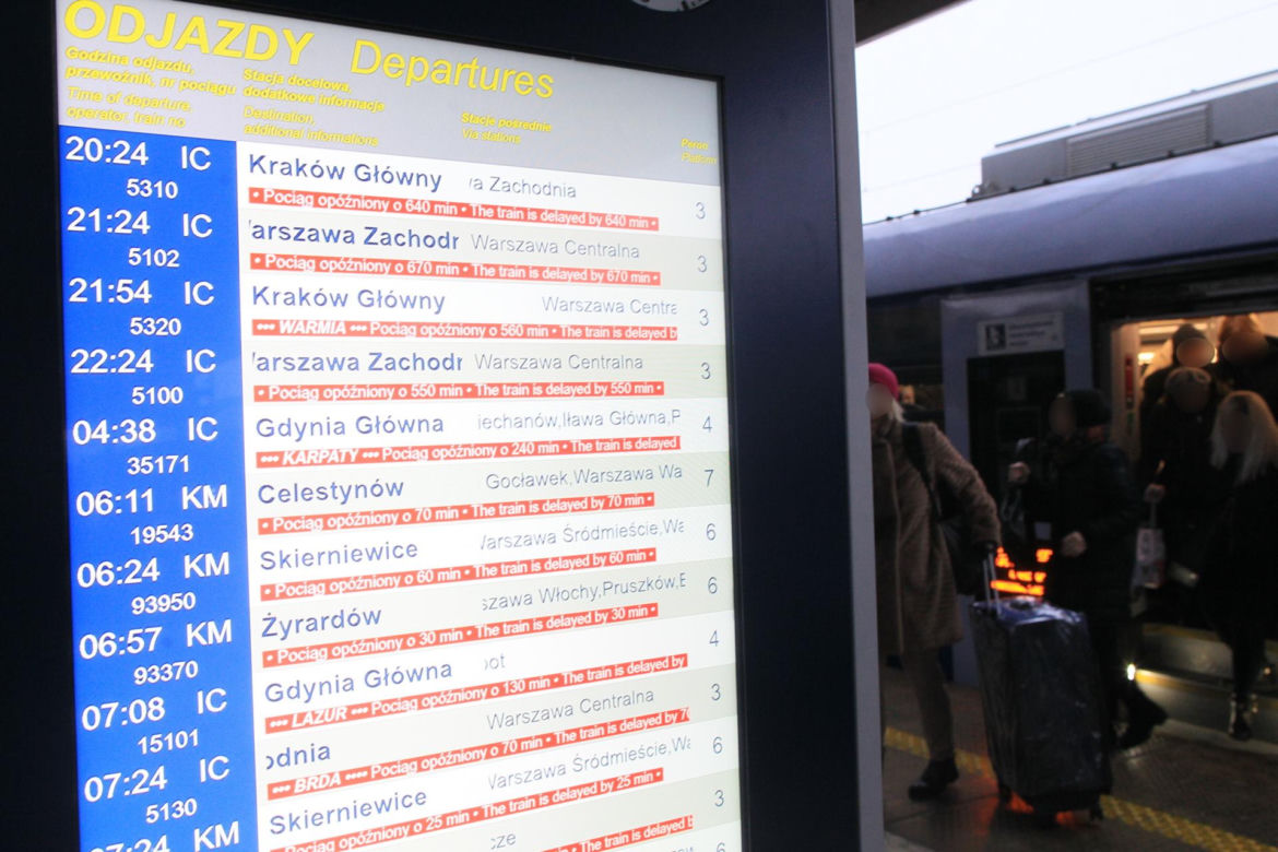 Paraliż na kolei. Gigantyczne opóźnienia pociągów