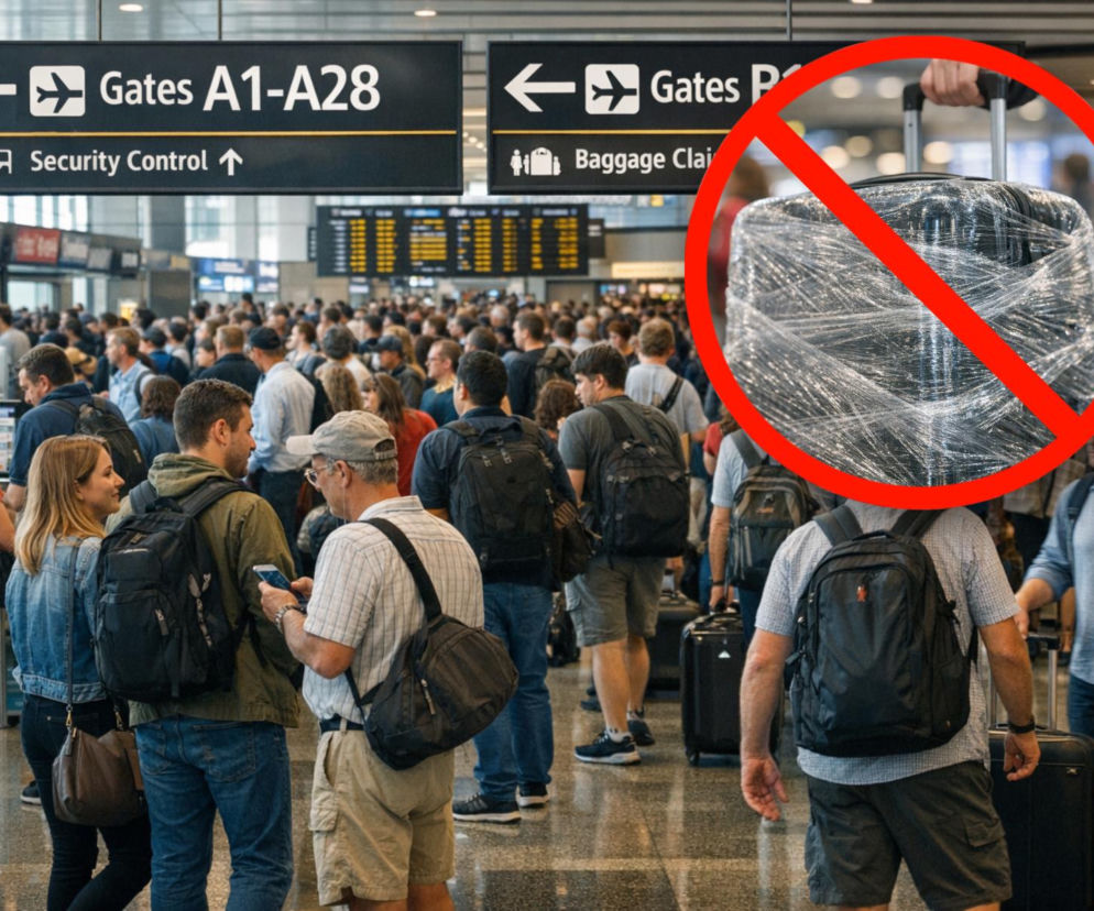 Zakaz foliowania walizek