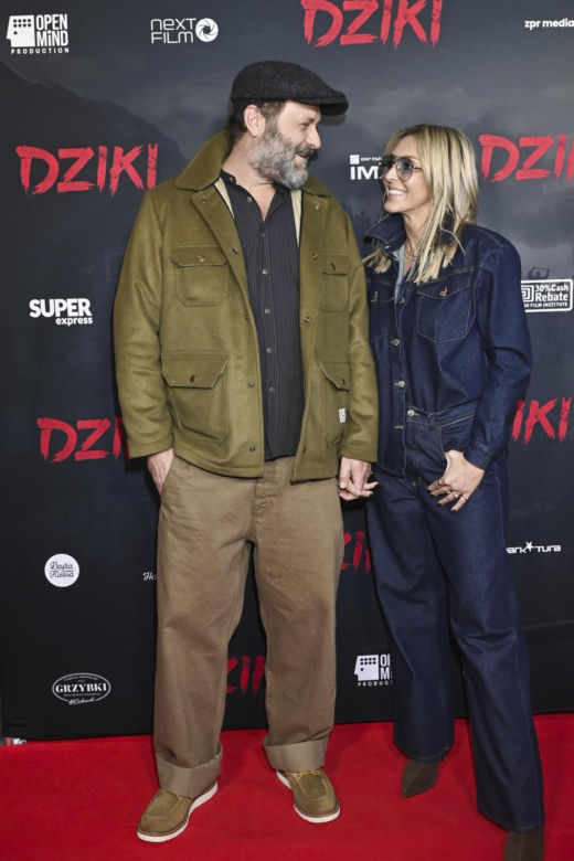Leszek Lichota na premierze "Dziki" z nową partnerką