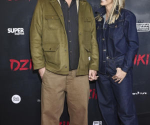 Leszek Lichota na premierze Dziki z nową partnerką