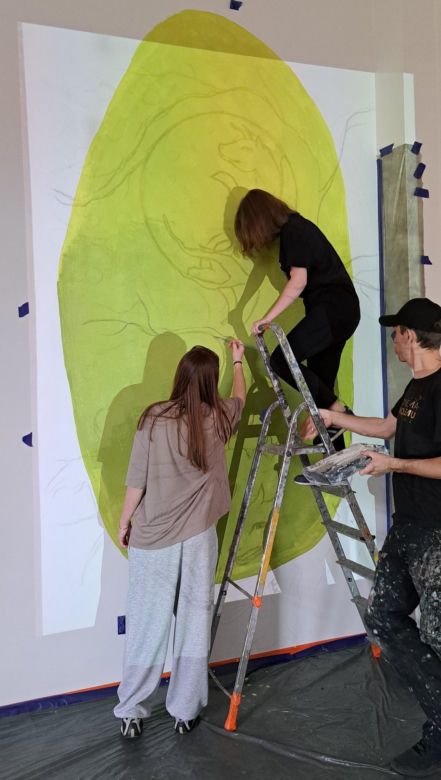 Mural w Pedagogicznej Bibliotece Wojewódzkiej w Nowym Sączu
