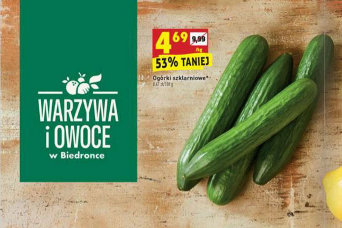 Ogórki szklarniowe 4,69 zł