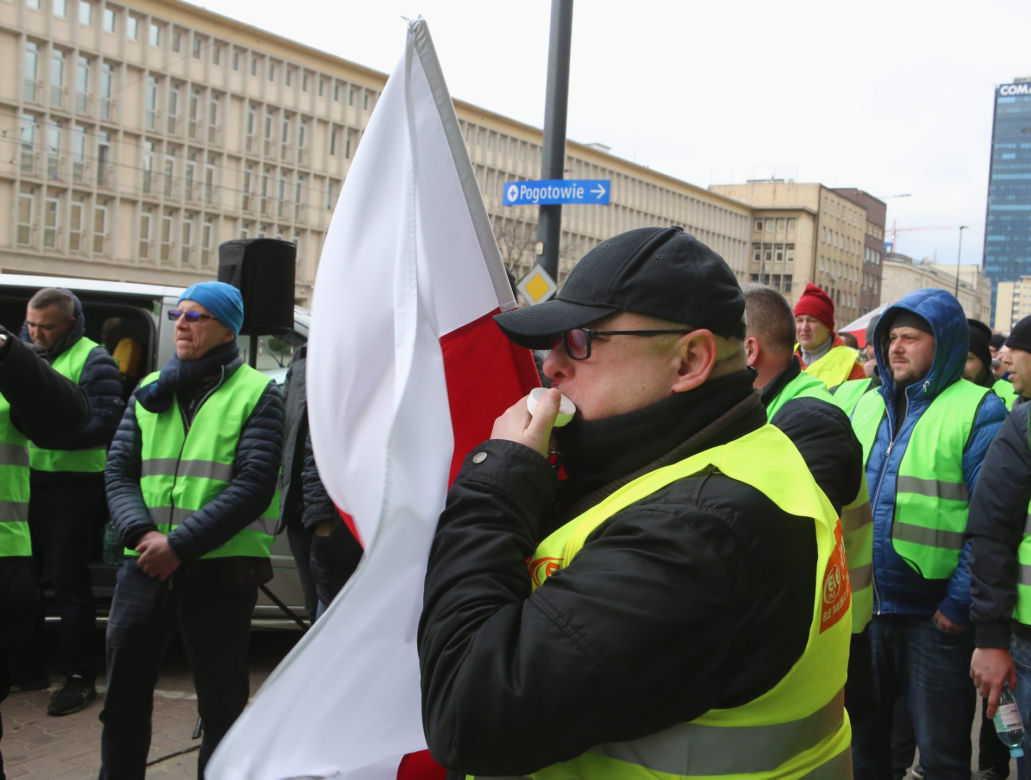 Protest taksówkarzy w Warszawie