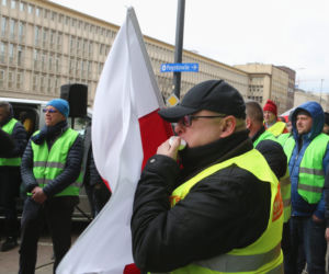 Protest taksówkarzy w Warszawie
