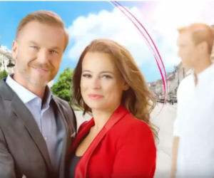 M jak miłość nowa czołówka po wakacjach 2018. Magda (Anna Mucha), Andrzej Budzyński (Krystian Wieczorek), Olek (Maurycy Popiel)