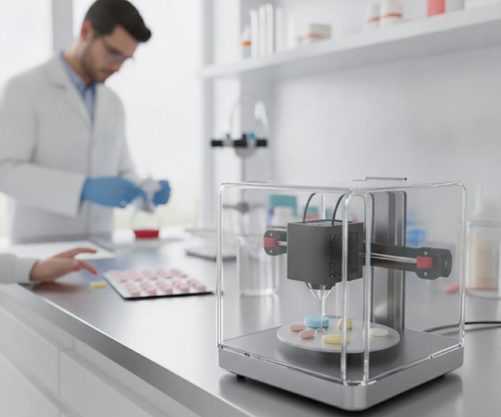 Drukarka 3D w laboratorium tworzy kolorowe tabletki. O innowacyjnym dawkowaniu leków przeczytasz na Poradnik Zdrowie.