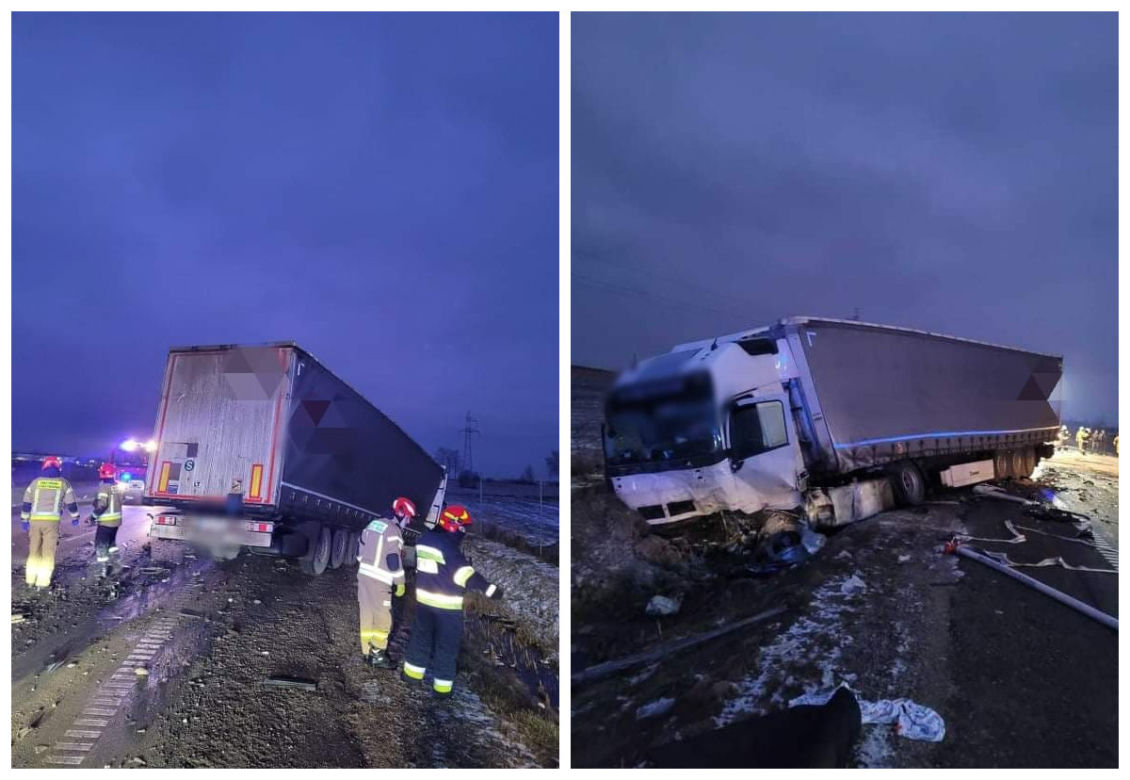Tragiczny wypadek na DK 8. Osobówka zderzyła się z ciężarówką. Nie żyje jedna osoba [FOTO]