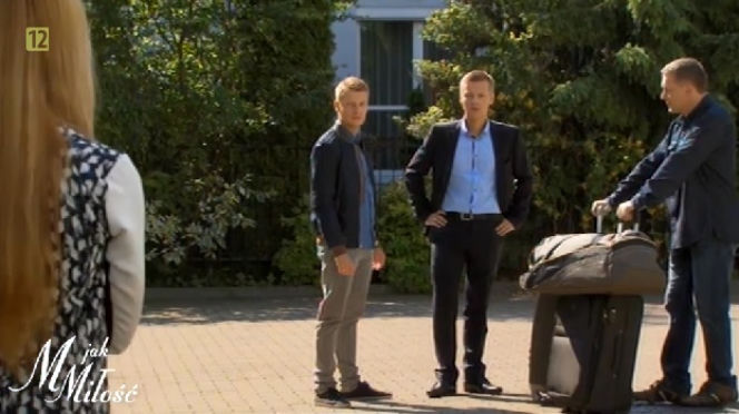 M jak miłość odc. 1089. Piotrek (Marcin Mroczek), Paweł (Rafał Mroczek), Artur (Robert Moskwa)