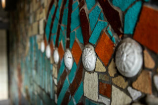 Przejście podziemne przy dawnej kopalni - mozaika z PRL