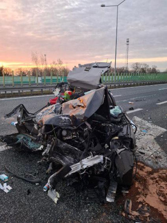 Wypadek na autostradzie A4 w kierunku Gliwic