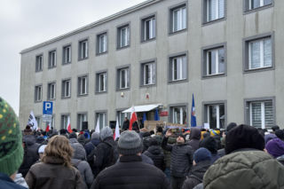 Protest przeciw Stefie Czystego Transportu w Krakowie