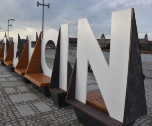 Napis Szczecin na Łasztowni