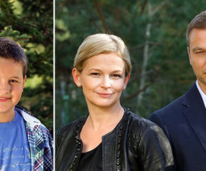 M jak MIŁOŚĆ. Piotrek (Hubert Zduniak), Andrzej Budzyński (Krystian Wieczorek), Marta (Dominika Ostałowska)