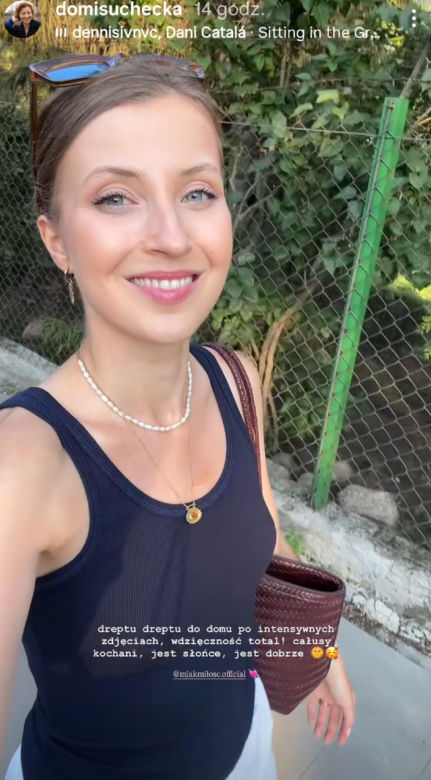 M jak miłość. Dominika Suchecka (Natalka) na planie