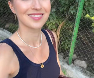 M jak miłość. Dominika Suchecka (Natalka) na planie