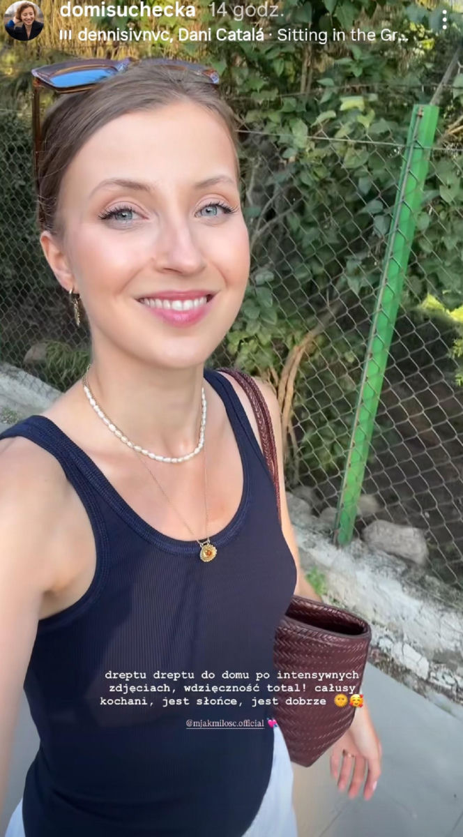 M jak miłość. Dominika Suchecka (Natalka) na planie