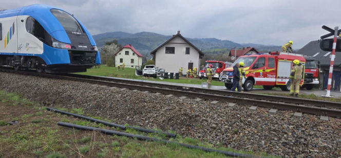 Wypadek na przejeździe kolejowym